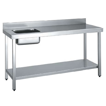 Mesa con cubeta y estante